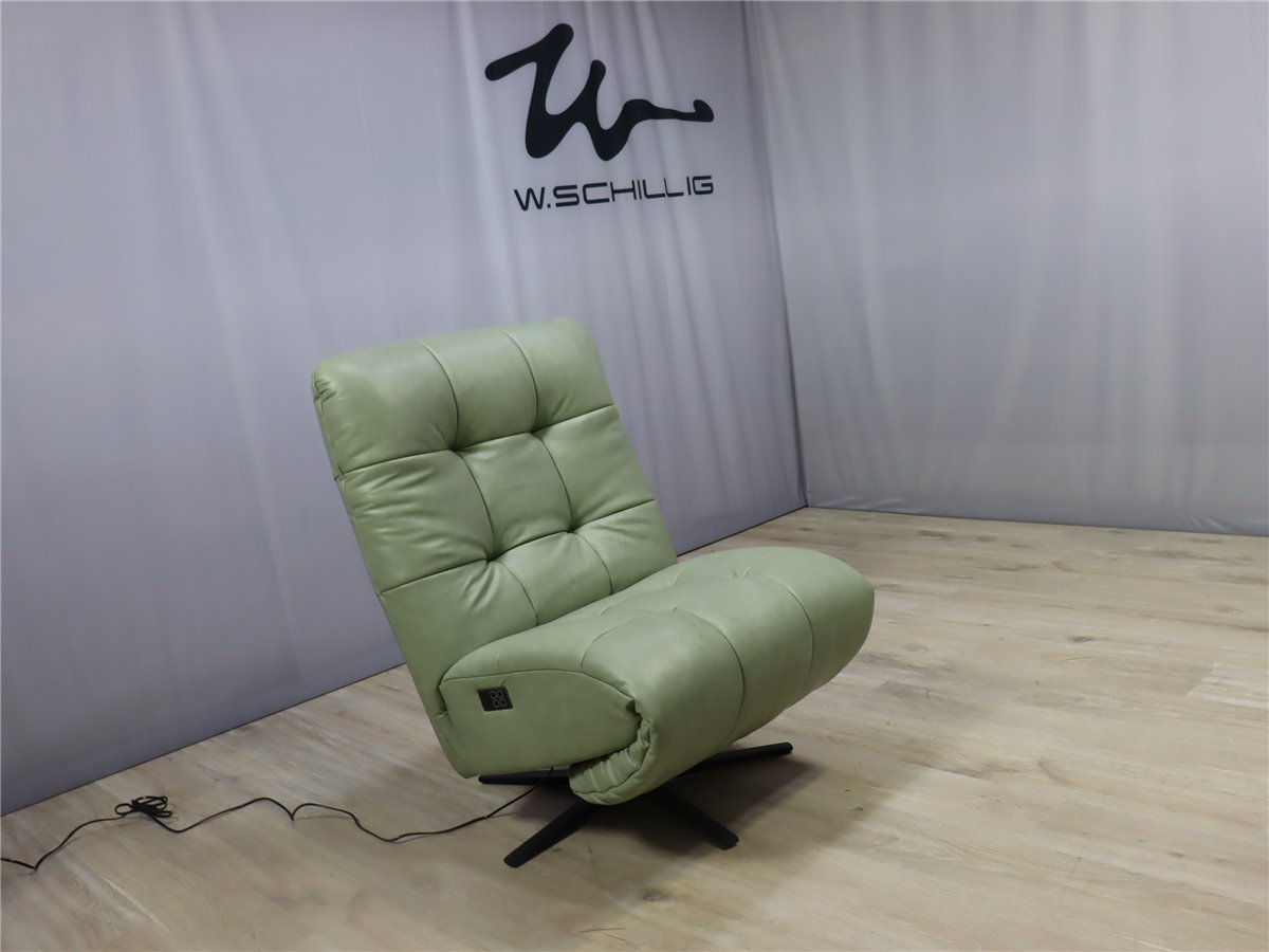 W Schillig 32801 placido Liege 80 cm Relaxer 2 Mot  Sternfuss schwarz Leder Z74 33 green tea  * Sonderleder