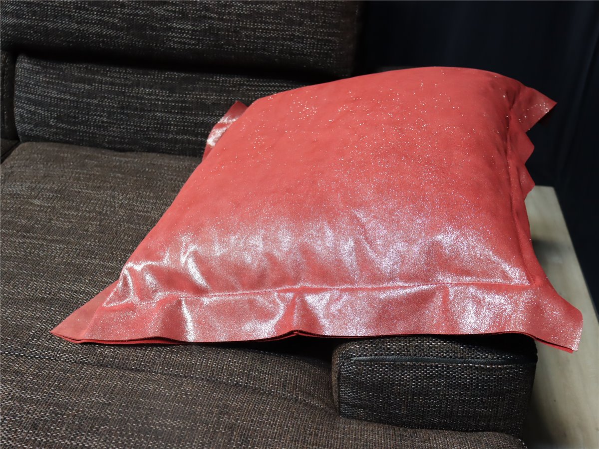 KOINOR  Flatterkissen 70 70  quadratisch   Fahne   Leder pink metallic   *Muster