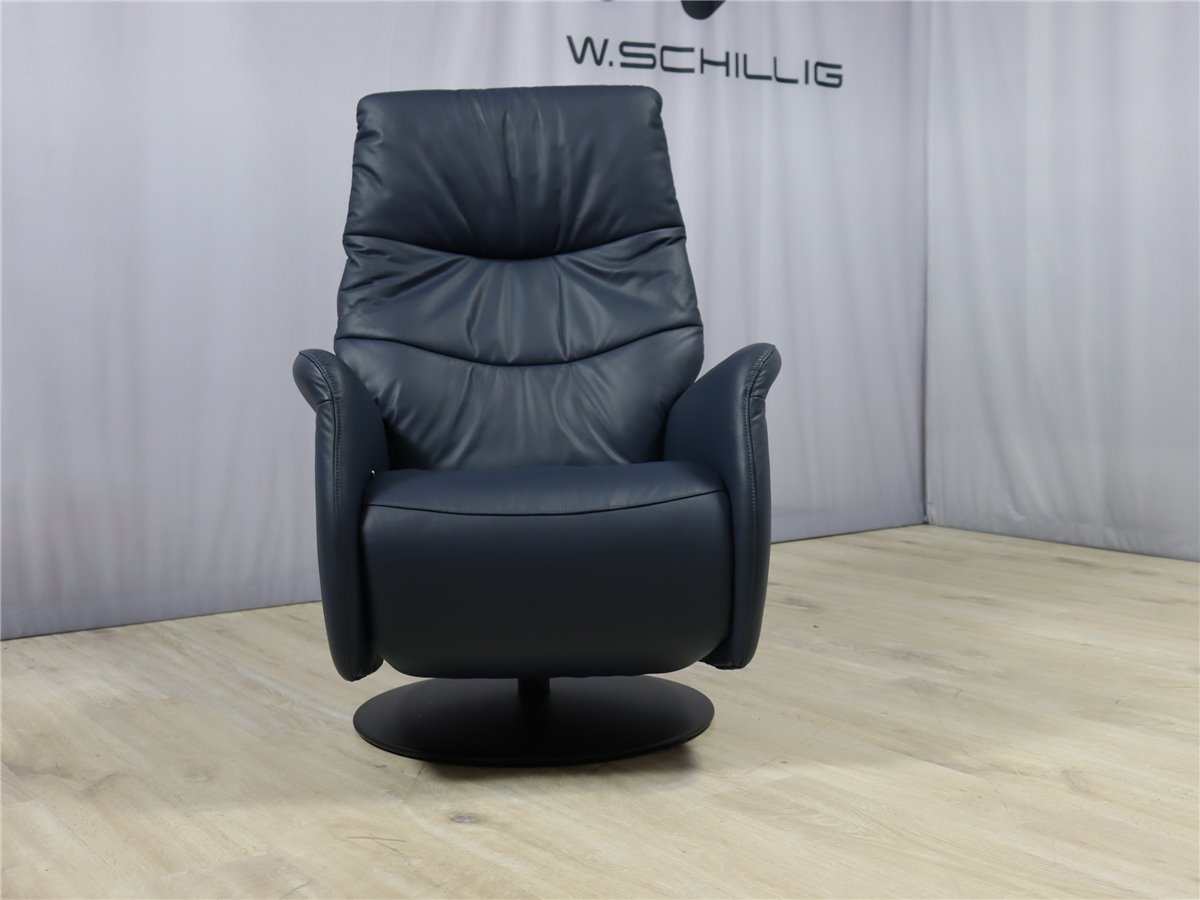 W Schillig  32630  Relaxsessel manuell Medium Leder Longlife Z59 29 blau  *Hausausstellung