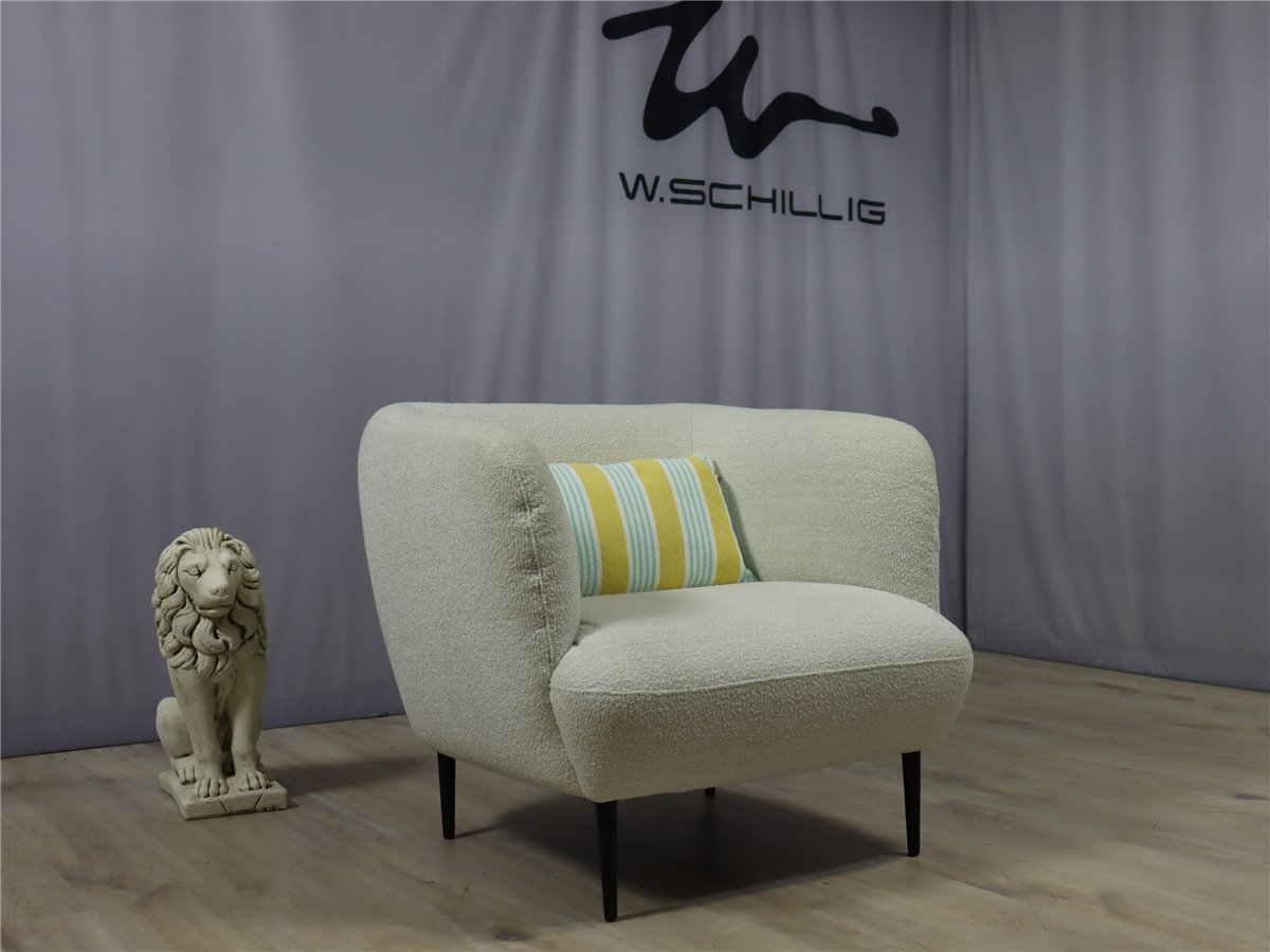 W SCHILLIG ELLA 12342  Clubsessel Füsse schwarz Webstoff V88 44 ivory  *Hausausstellung