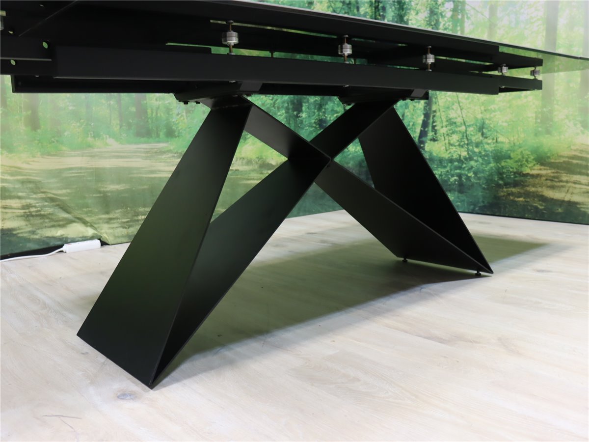 Luigi Ravanelli  KERSTIN Esstisch 160 90 2 x Auszug 40 cm Metall anthrazit Keramik stone *Mustertisch