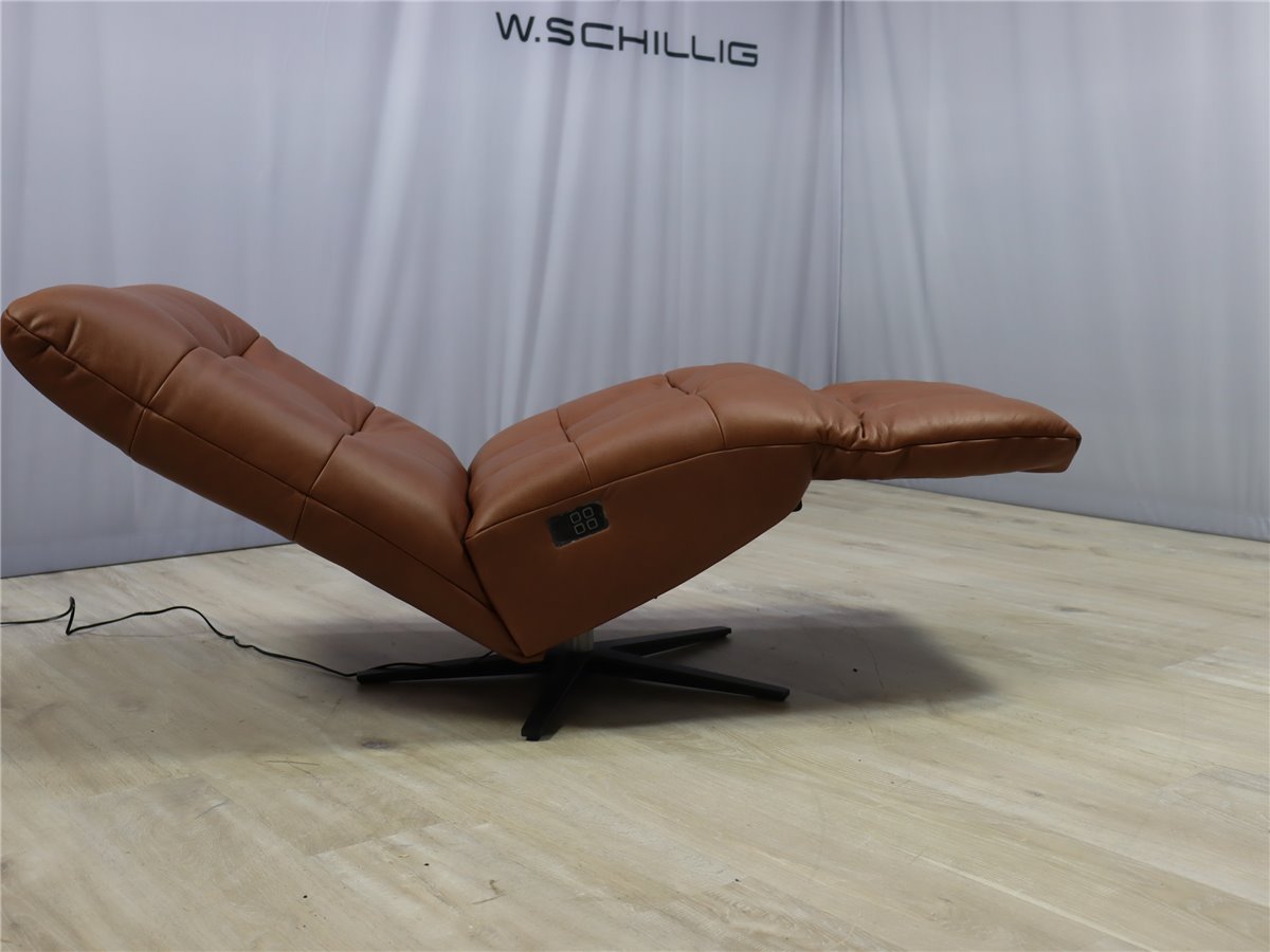 W Schillig 32801 placido Liege 80 cm Relaxer 2 Mot  Sternfuss schwarz Leder Z79 52 latte * Sonderleder