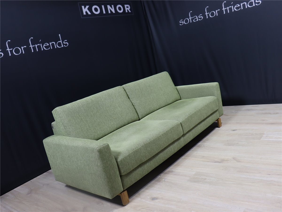 Koinor UPGRADE Sofa 215 cm kubisch  Füsse Wildeiche Stoff 10 King 28 moos  *Hausausstellung