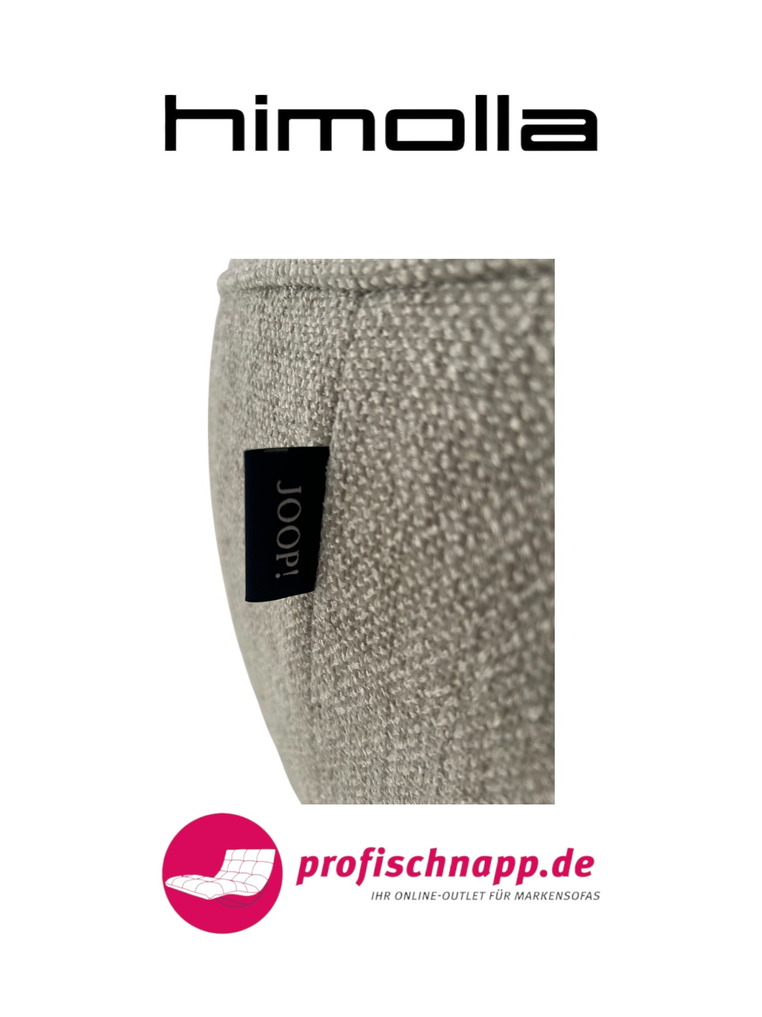 Himolla 8170 Hocker für Joop! – Rund (Ø 80 cm), Schwarze Füße, Stoff Jasmin – Eleganter Polsterhocker