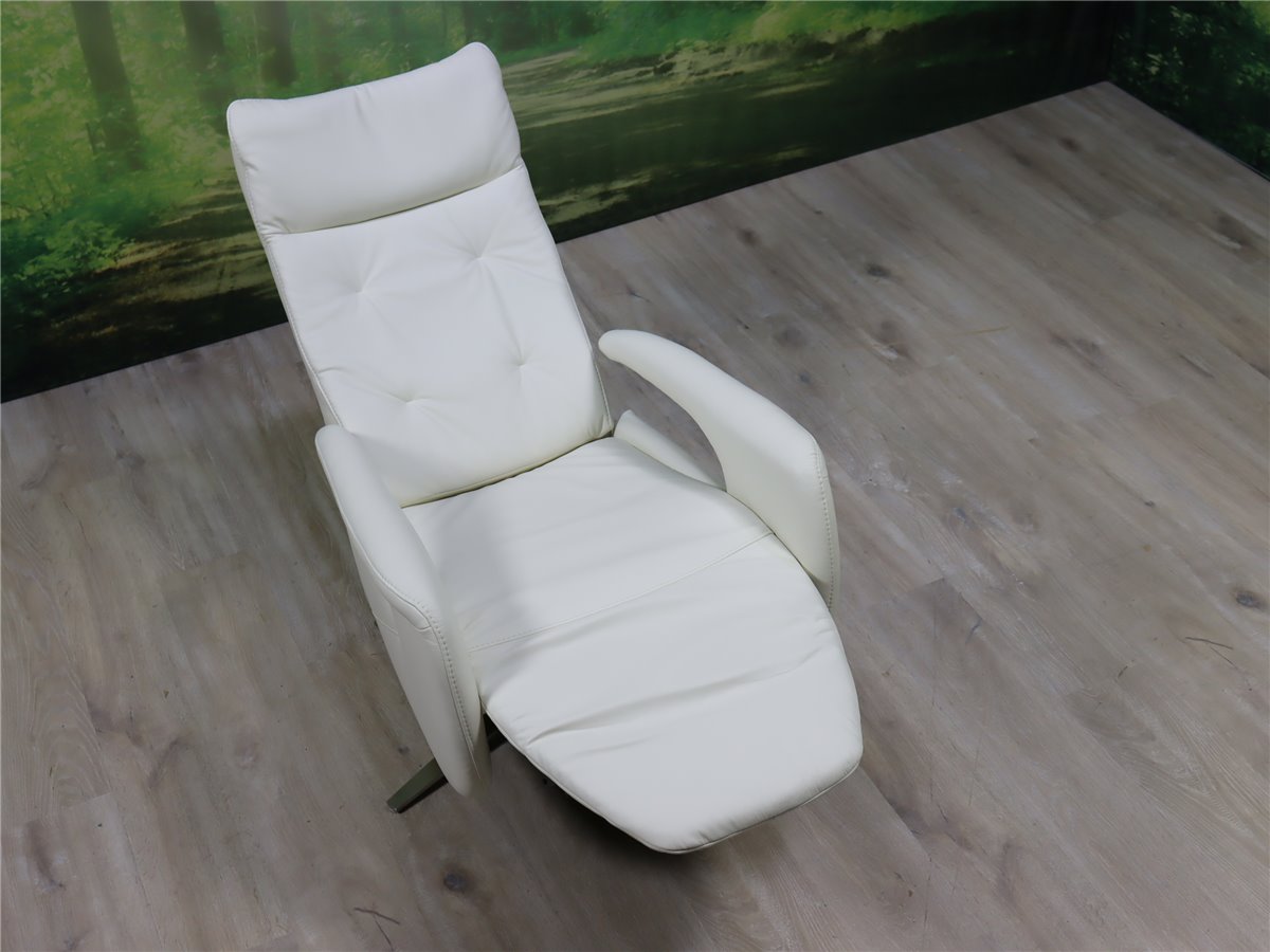 HUKLA  RS 17021 PN Relaxsessel manuell 3-fach Med  Leder Vivre white  *Messestück