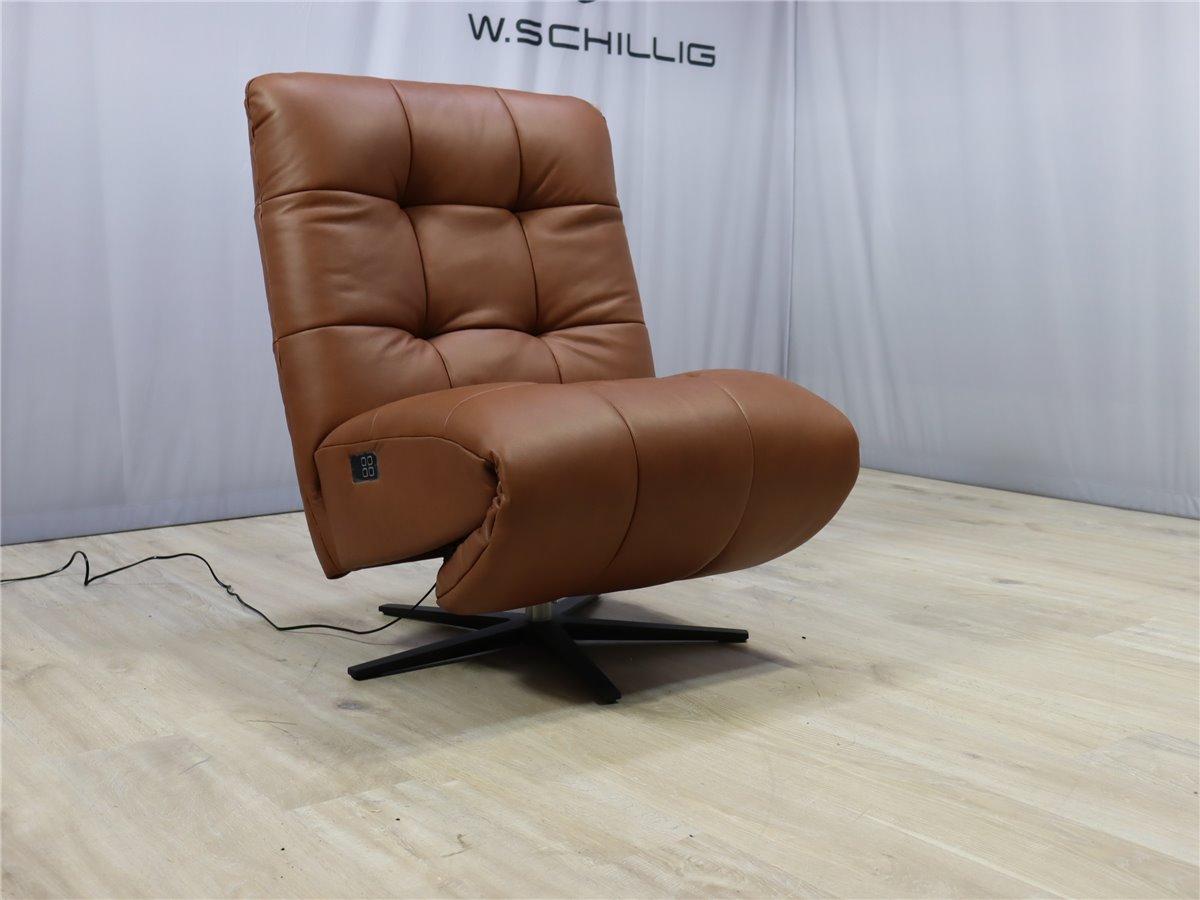 W Schillig 32801 placido Liege 80 cm Relaxer 2 Mot  Sternfuss schwarz Leder Z79 52 latte * Sonderleder