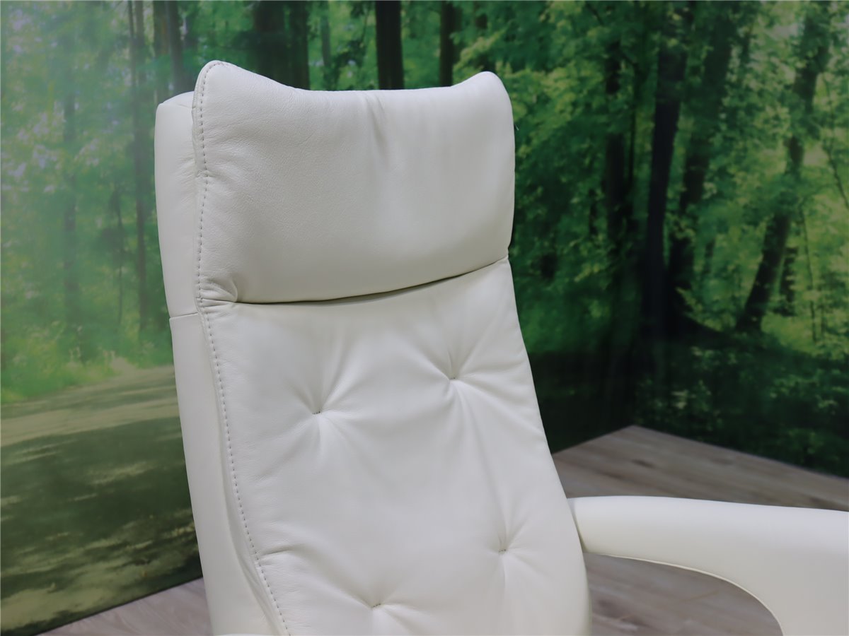 HUKLA  RS 17021 PN Relaxsessel manuell 3-fach Med  Leder Vivre white  *Messestück