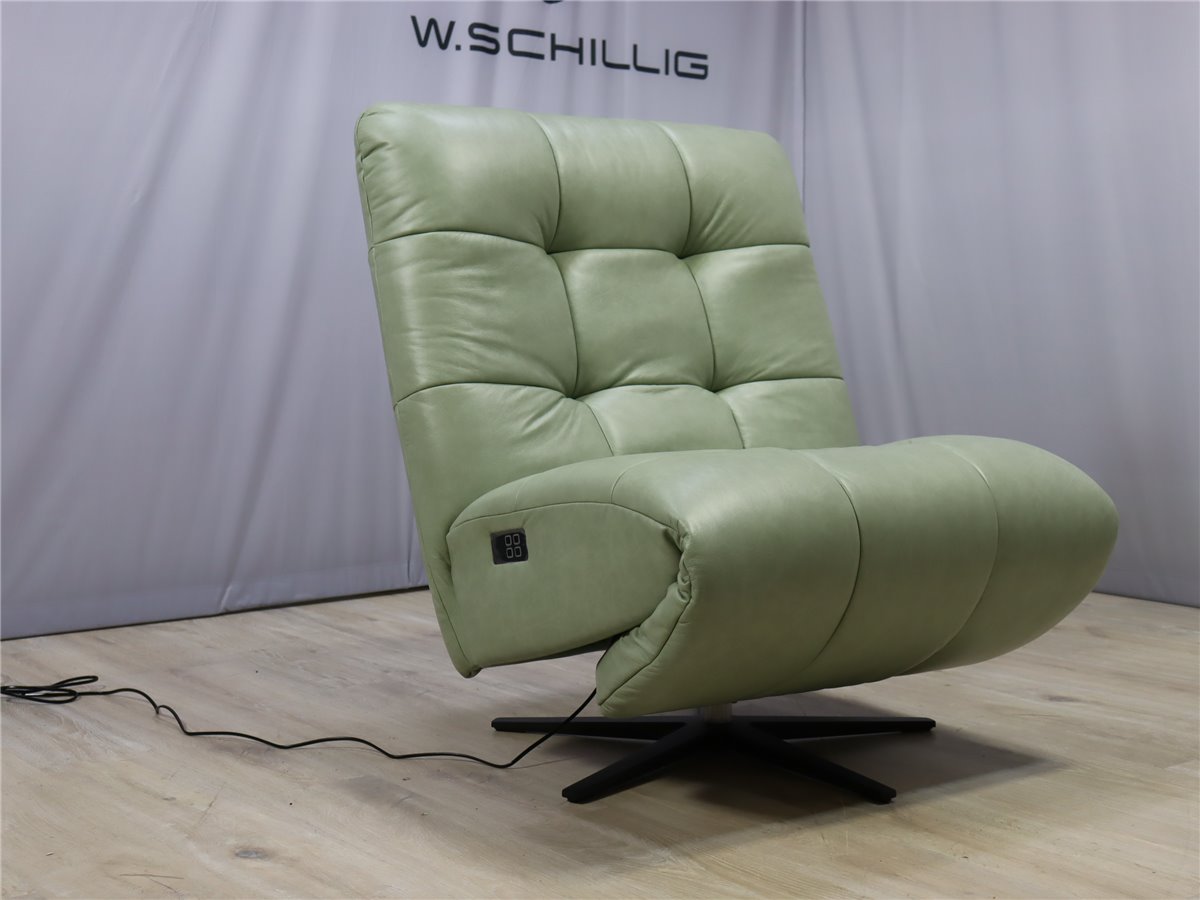 W Schillig 32801 placido  Liege 90 cm Relaxer 2 Mot  Sternfuss schwarz Leder Z74 33 green tea  * Sonderleder