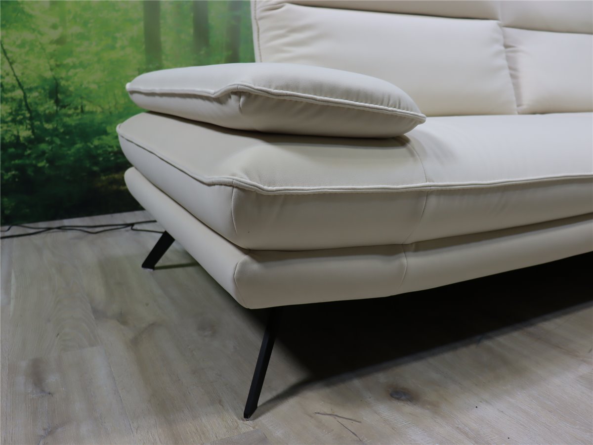 Hukla PURE 22075 Megasofa 260 cm Rückenneigung  2 x el Fussstütze Mikrofaser Enoa natur  *Muster