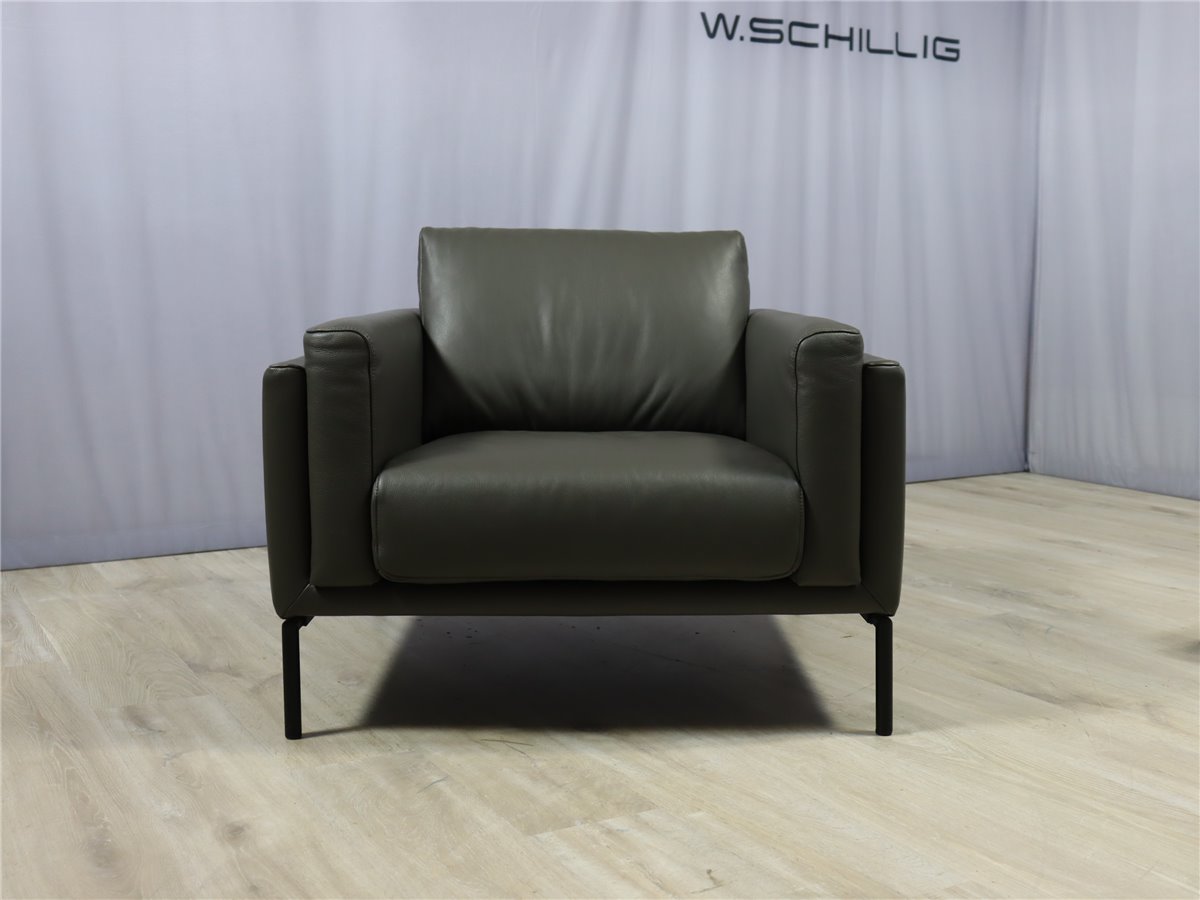 W.Schillig mira Var  23668 2er Set  Clubsessel Metall schwarz   Leder Longlife Z73 graphit  *Hausausstellung