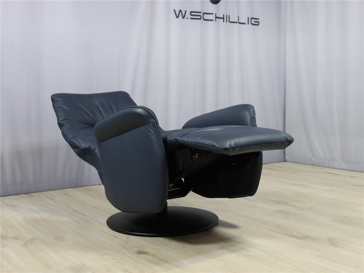 W Schillig  32630  Relaxsessel manuell Medium Leder Longlife Z59 29 blau  *Hausausstellung