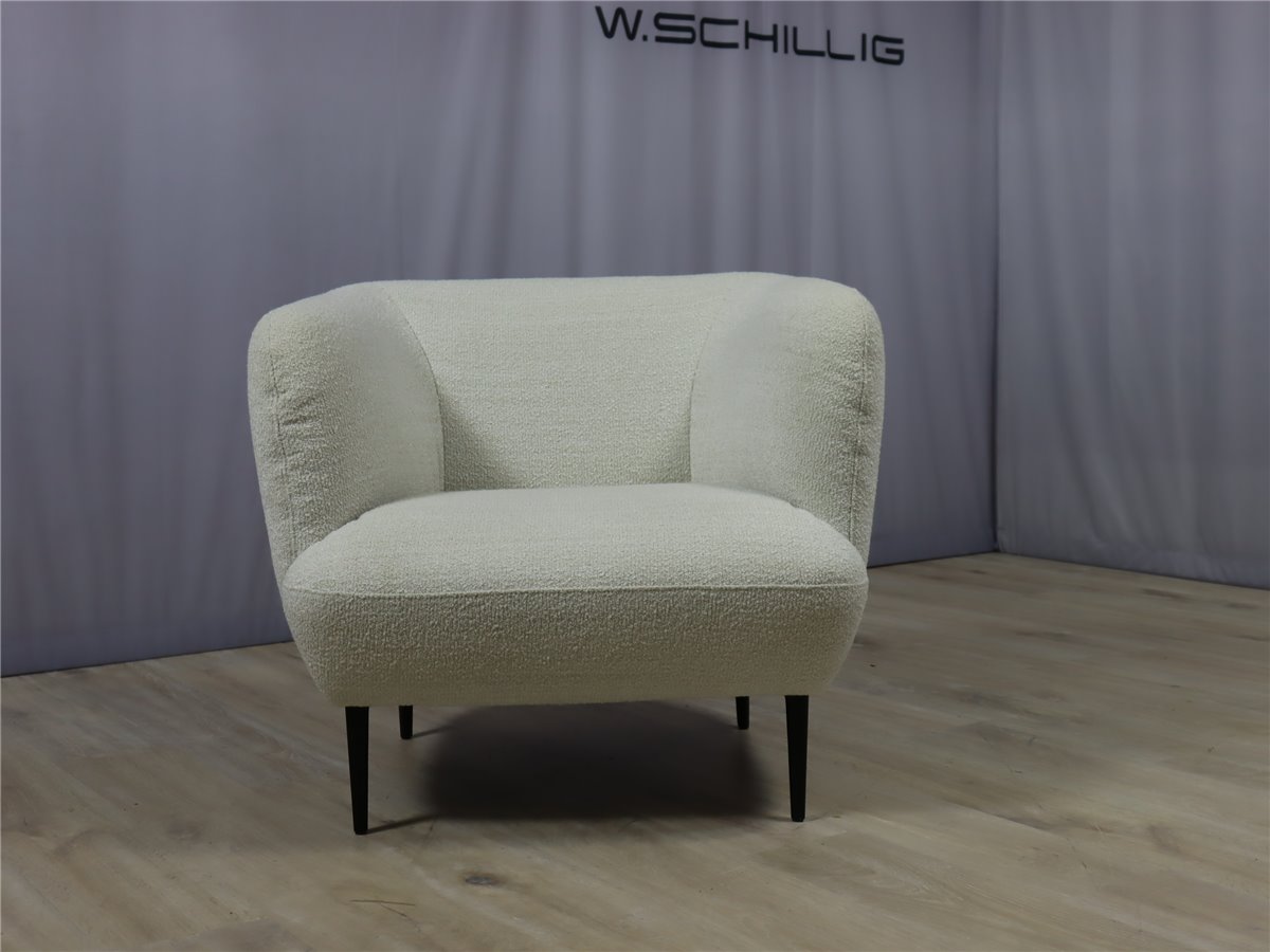 W SCHILLIG ELLA 12342  Clubsessel Füsse schwarz Webstoff V88 44 ivory  *Hausausstellung