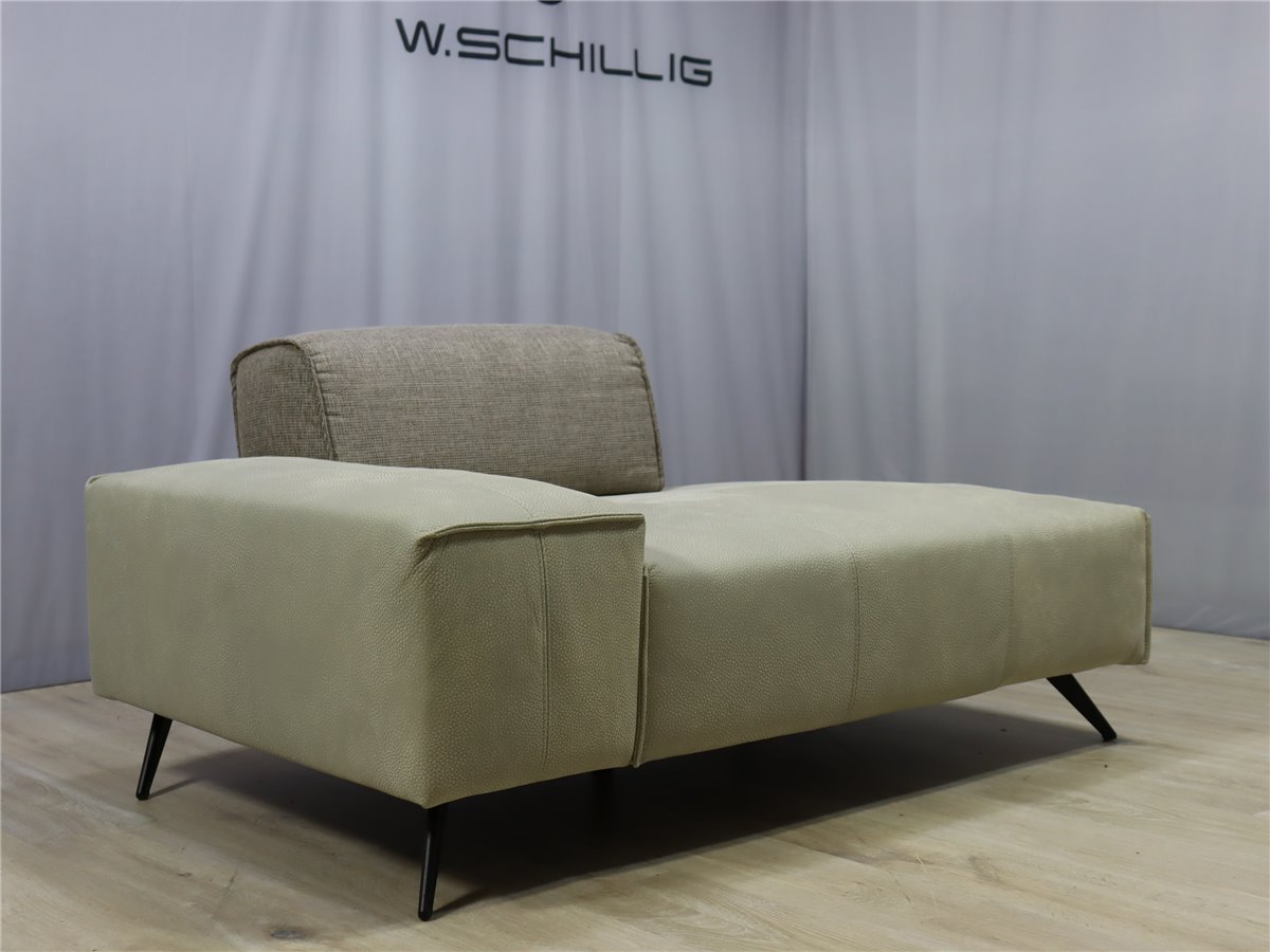 W.SCHILLIG 16551 Chaselongue 150 cm  Sitztiefenverst 1 Armteil  Leder Z85 21 Rücken stoff *Mustersofa