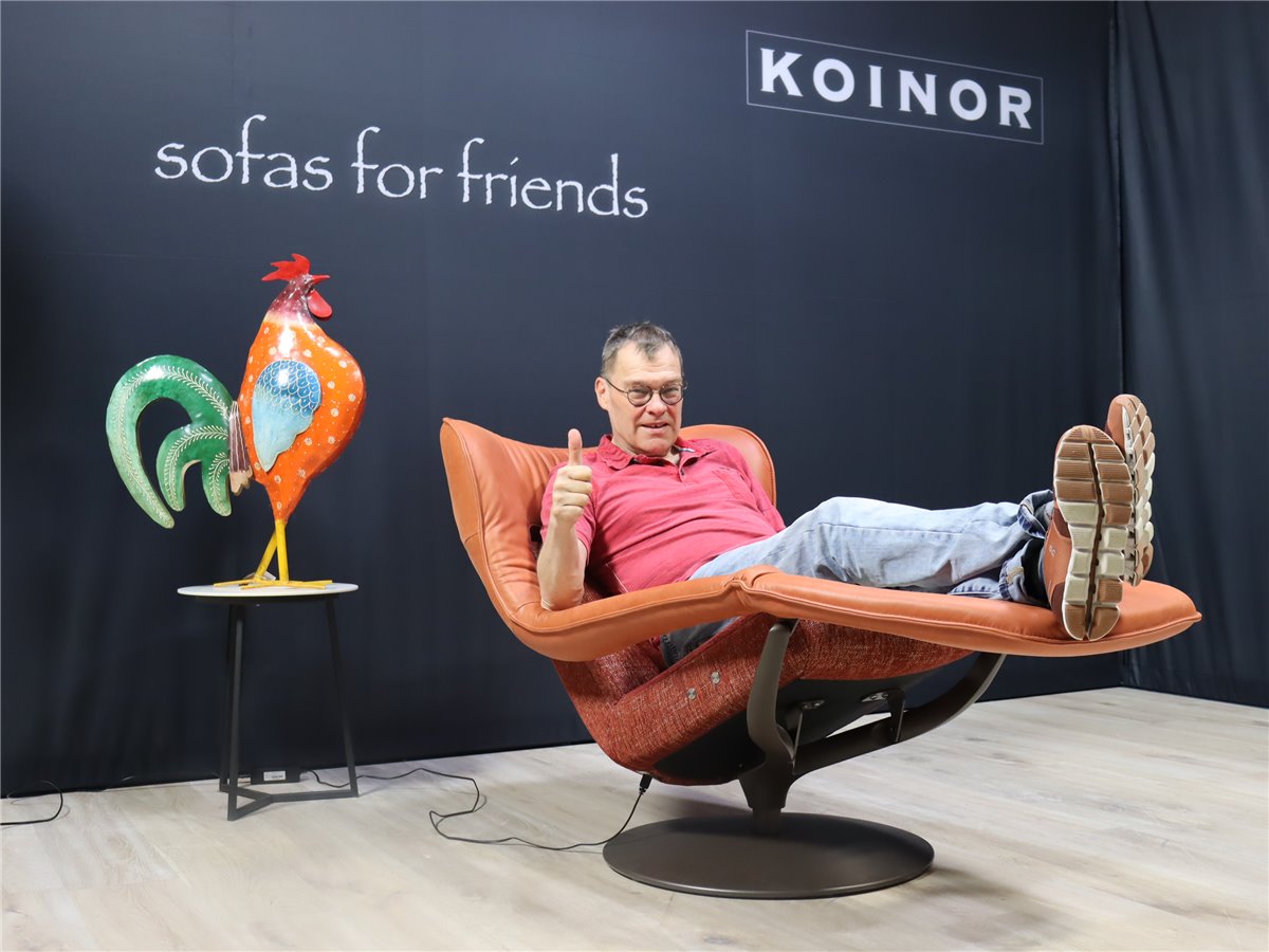 KOINOR YOKO 1 innovativer Relaxsessel elektrisch  Stoff Leder Kombi C Paprika  *Hausmesse