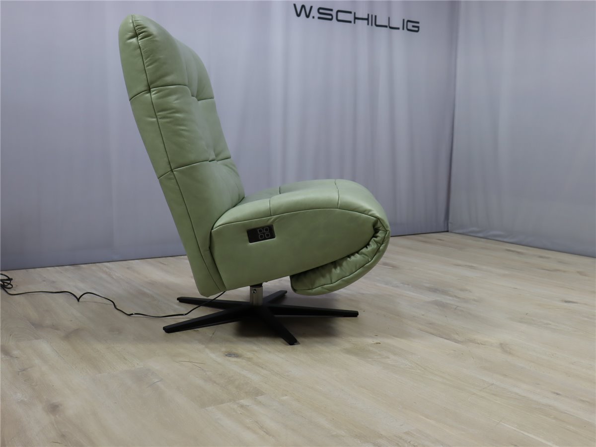 W Schillig 32801 placido Liege 80 cm Relaxer 2 Mot  Sternfuss schwarz Leder Z74 33 green tea  * Sonderleder