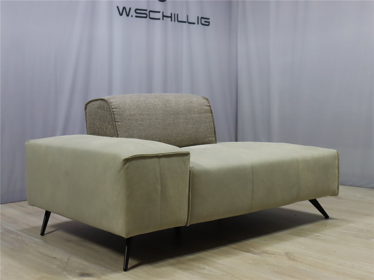 W.SCHILLIG 16551 Chaselongue 150 cm  Sitztiefenverst 1 Armteil  Leder Z85 21 Rücken stoff *Mustersofa