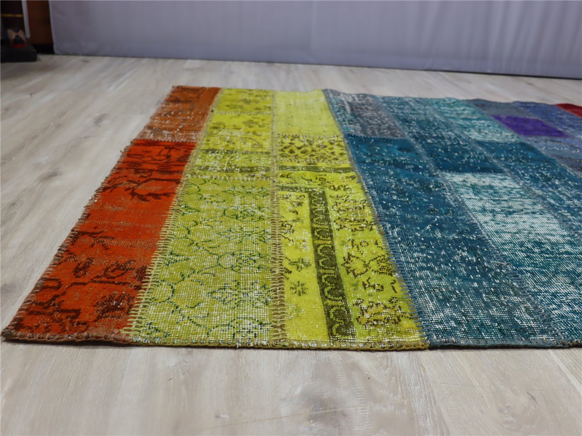 W. Schillig Thalis Orientteppich Patchwork used look schwächere Farben bunt *Messe