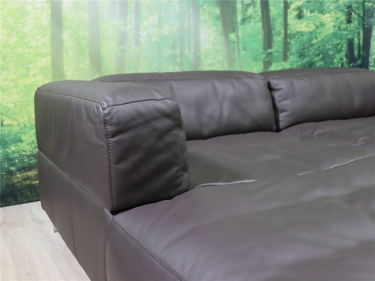 KW LOFT 7490 Longesofa  2tlg echter Lederbezug Bronco 78 dklbraun  *Hausausstellung