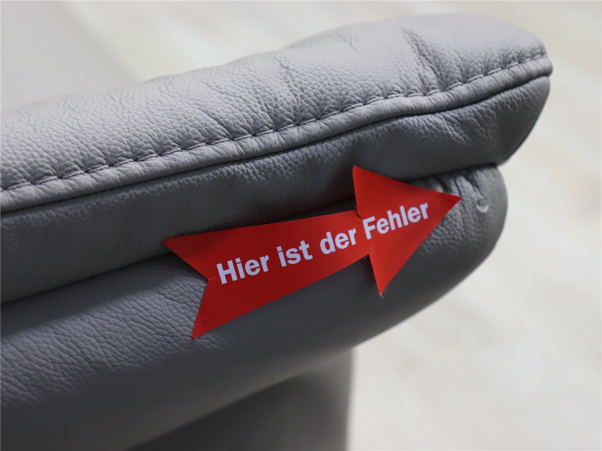 Himolla 8372 planopoly Sofagruppe groß Vollfkt 2 Mot wallfree Sitzneig  klein fest  Leder 27 Longlife soft grey  *Verbandsmesse