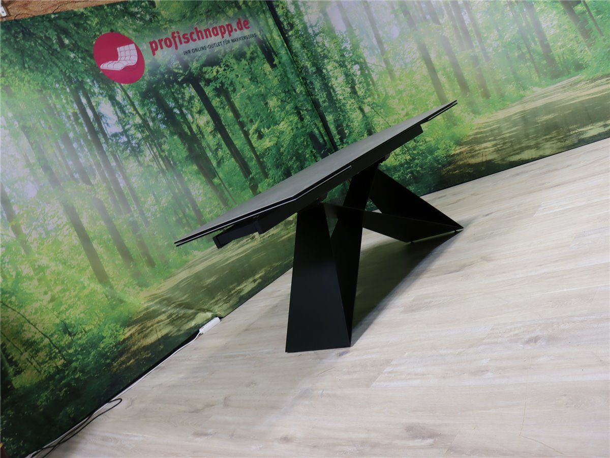 Luigi Ravanelli  KERSTIN Esstisch 160 90 2 x Auszug 40 cm Metall anthrazit Keramik stone *Mustertisch