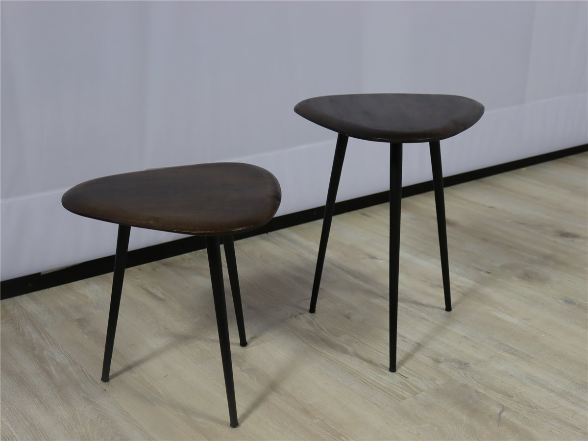 Trends Trade WALNUT  2er Set Beistelltisch 40 cm   3 Fuesse  Walnuss  *Mustertisch