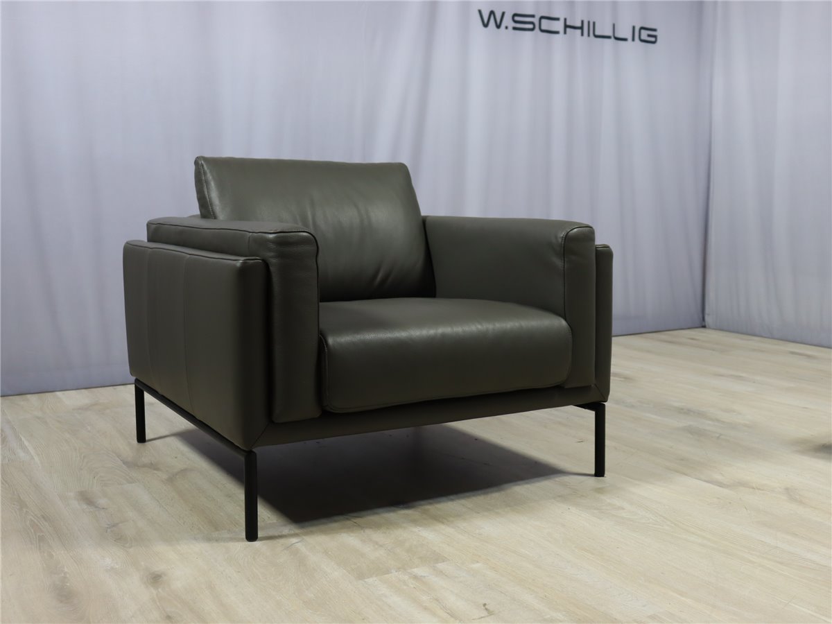 W.Schillig mira Var  23668 2er Set  Clubsessel Metall schwarz   Leder Longlife Z73 graphit  *Hausausstellung