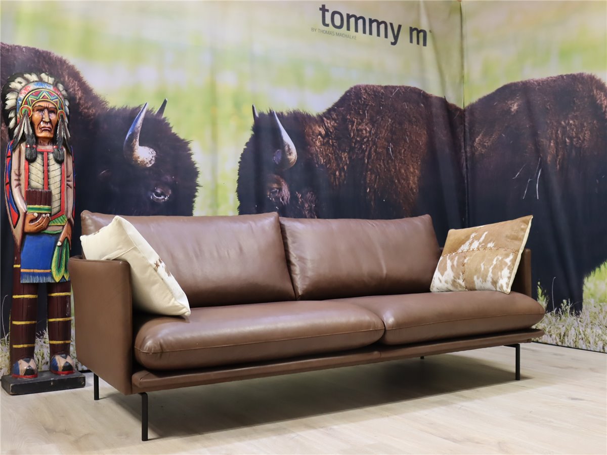 Tommy M  SCIARA  Sofa 220 cm  groß  Anilinleder Sauvage schoko  *Messestück
