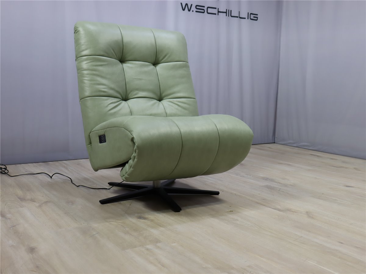 W Schillig 32801 placido Liege 80 cm Relaxer 2 Mot  Sternfuss schwarz Leder Z74 33 green tea  * Sonderleder