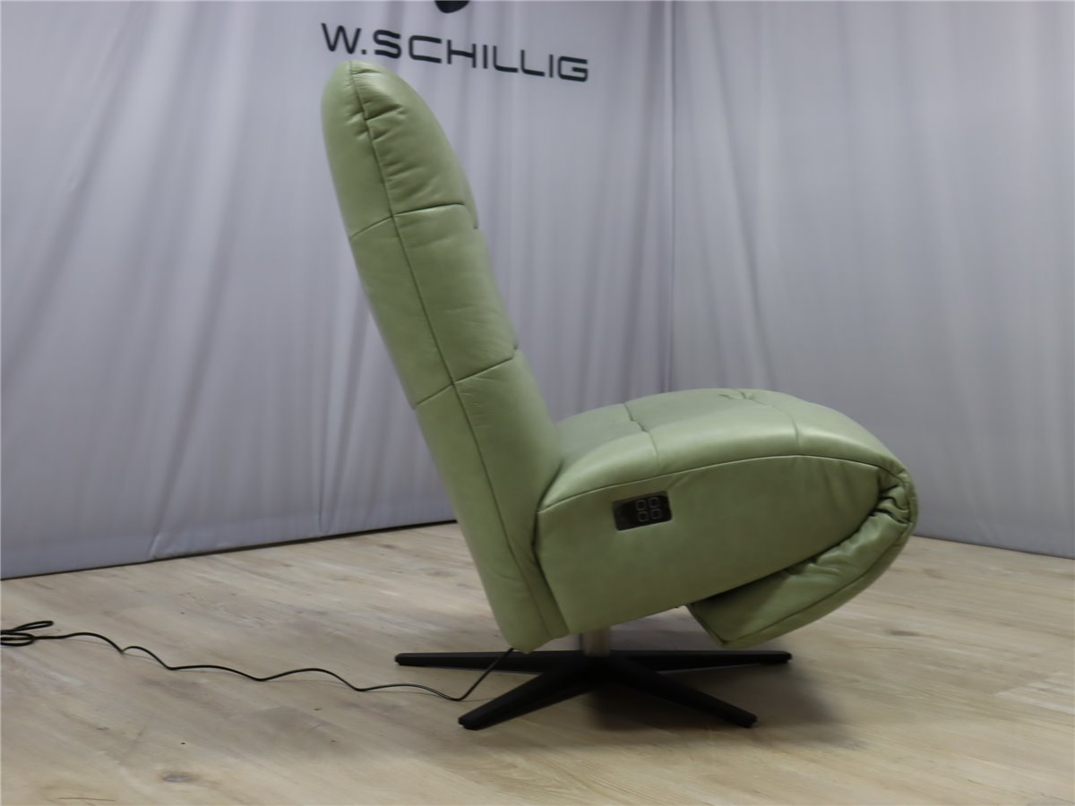 W Schillig 32801 placido  Liege 90 cm Relaxer 2 Mot  Sternfuss schwarz Leder Z74 33 green tea  * Sonderleder