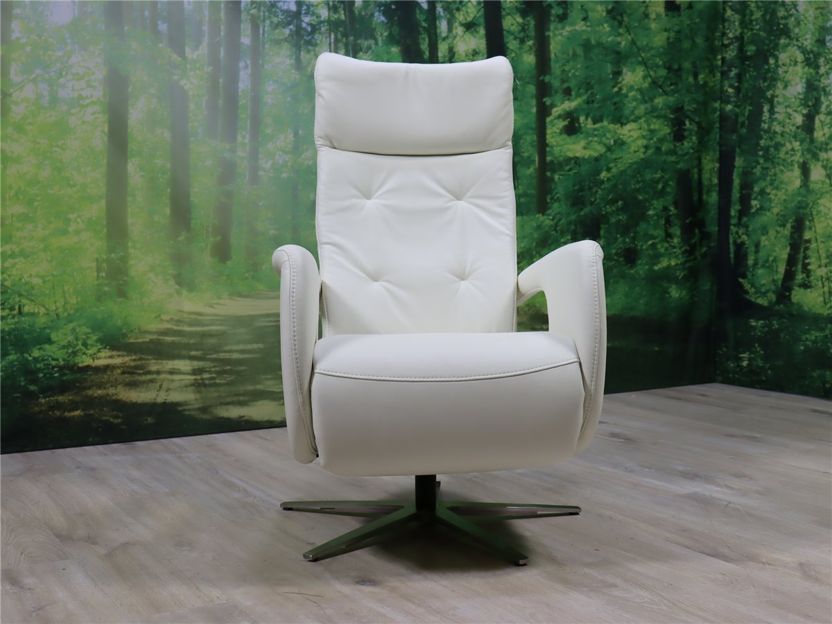 HUKLA  RS 17021 PN Relaxsessel manuell 3-fach Med  Leder Vivre white  *Messestück