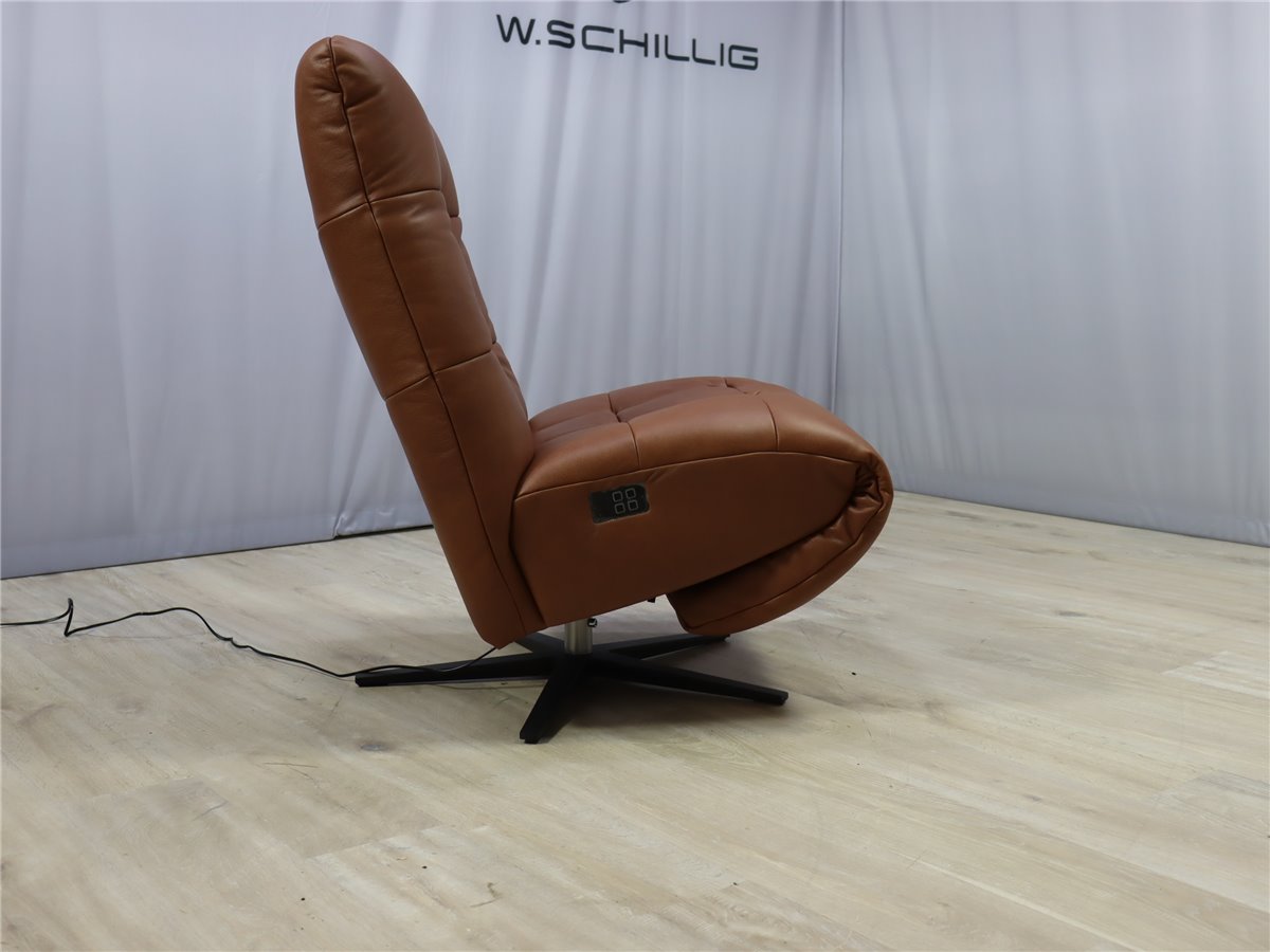 W Schillig 32801 placido Liege 80 cm Relaxer 2 Mot  Sternfuss schwarz Leder Z79 52 latte * Sonderleder