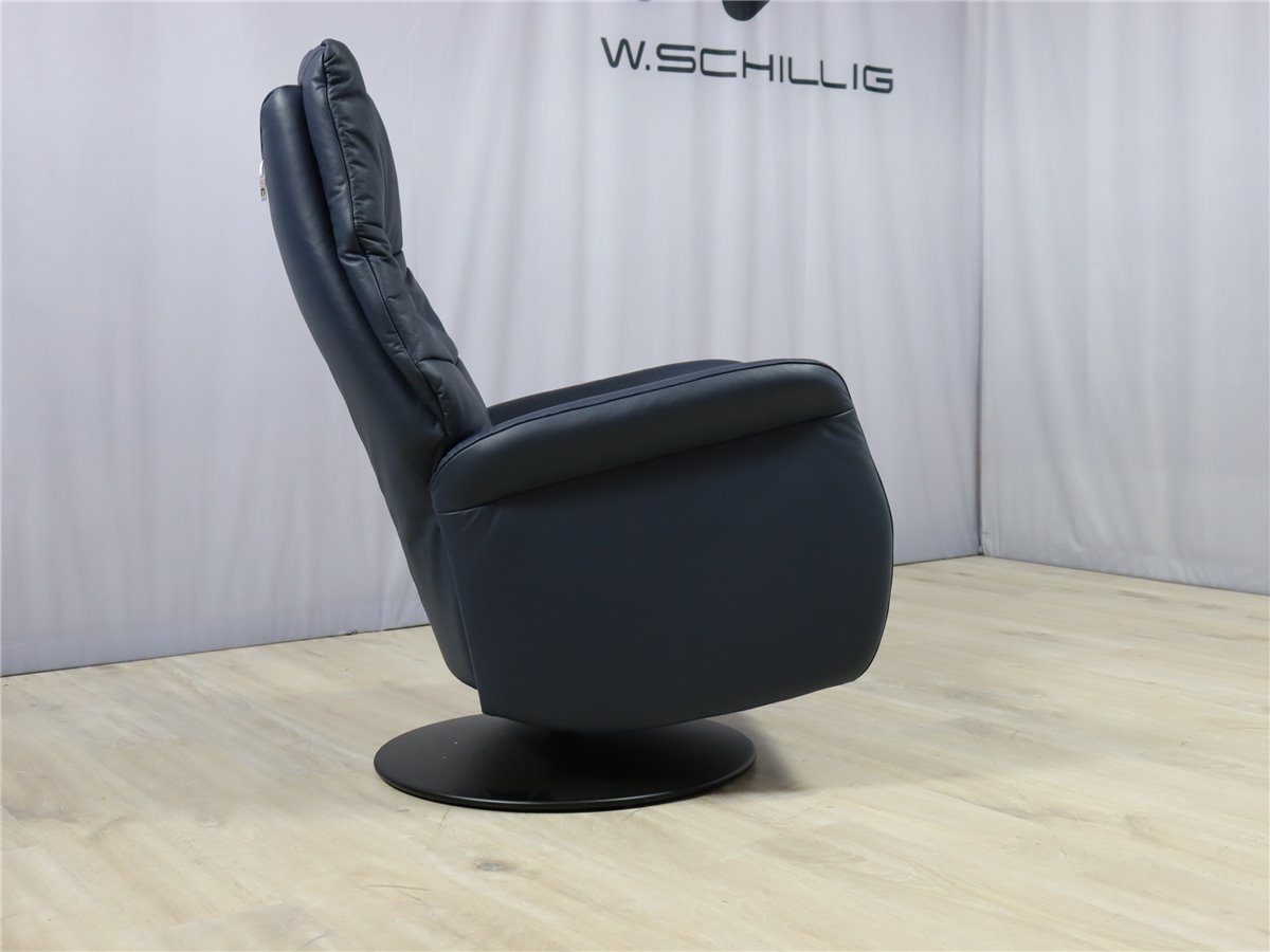 W Schillig  32630  Relaxsessel manuell Medium Leder Longlife Z59 29 blau  *Hausausstellung