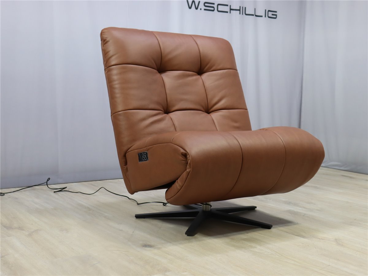 W Schillig 32801 placido  Liege 90 cm Relaxer 2 Mot  Sternfuss schwarz Leder Z79 52 latte * Sonderleder