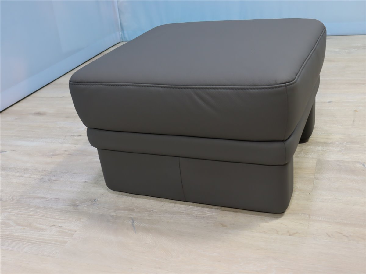 Himolla  1523  Hocker  quadratisch 62 62  Leder L24 zinn   *Messestück