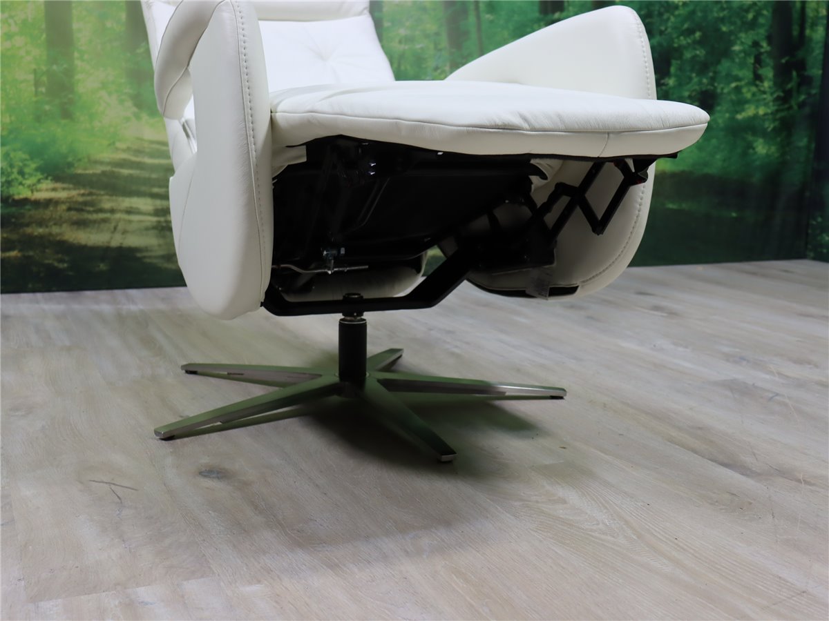 HUKLA  RS 17021 PN Relaxsessel manuell 3-fach Med  Leder Vivre white  *Messestück