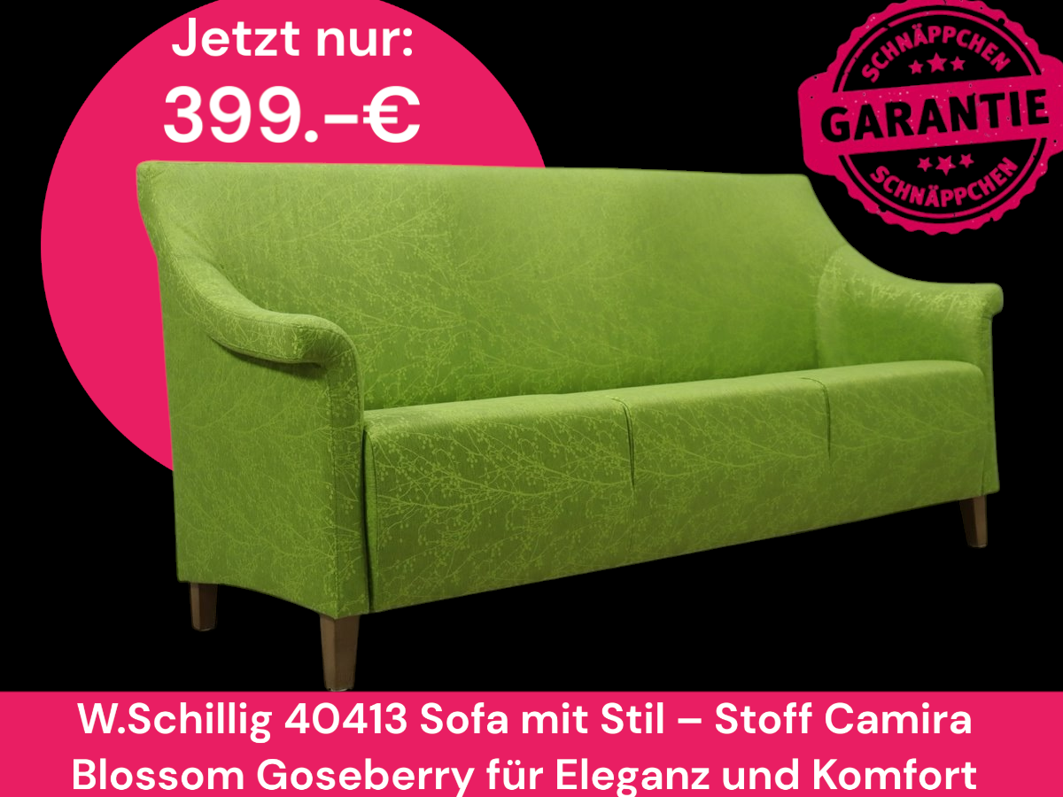 W.Schillig 40413 Sofa mit Stil – Stoff Camira Blossom Goseberry für Eleganz und Komfort