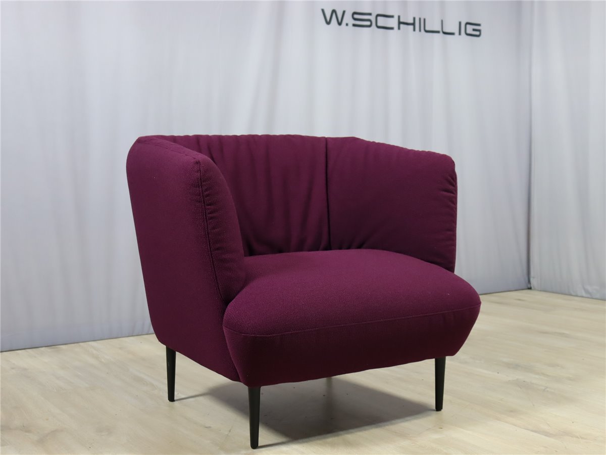 W SCHILLIG ELLA 12340   Clubsessel  Füsse schwarz Webstoff flieder *Mustersessel