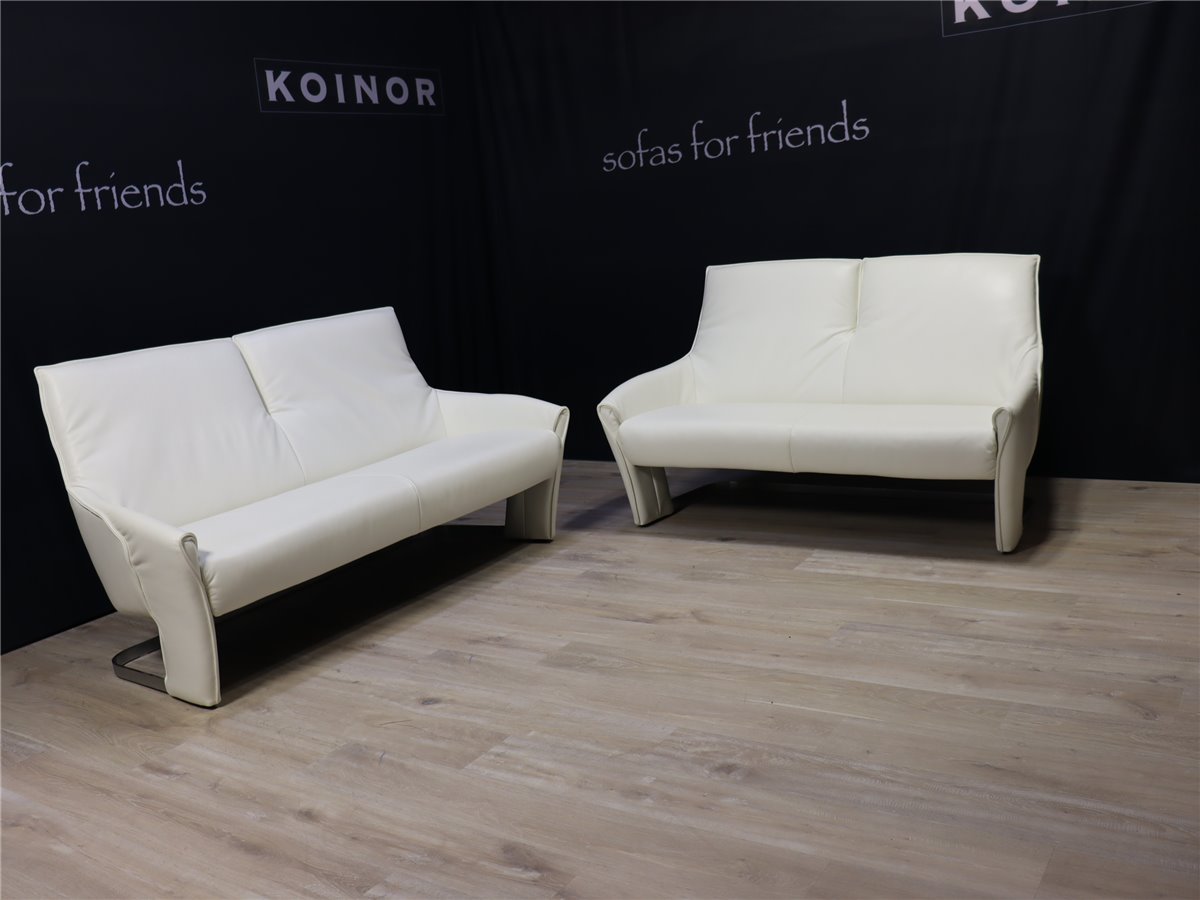 Musterring  PRIMO   Sofa 166 cm Hochlehner  Leder  C Classic  white   Ausstellung