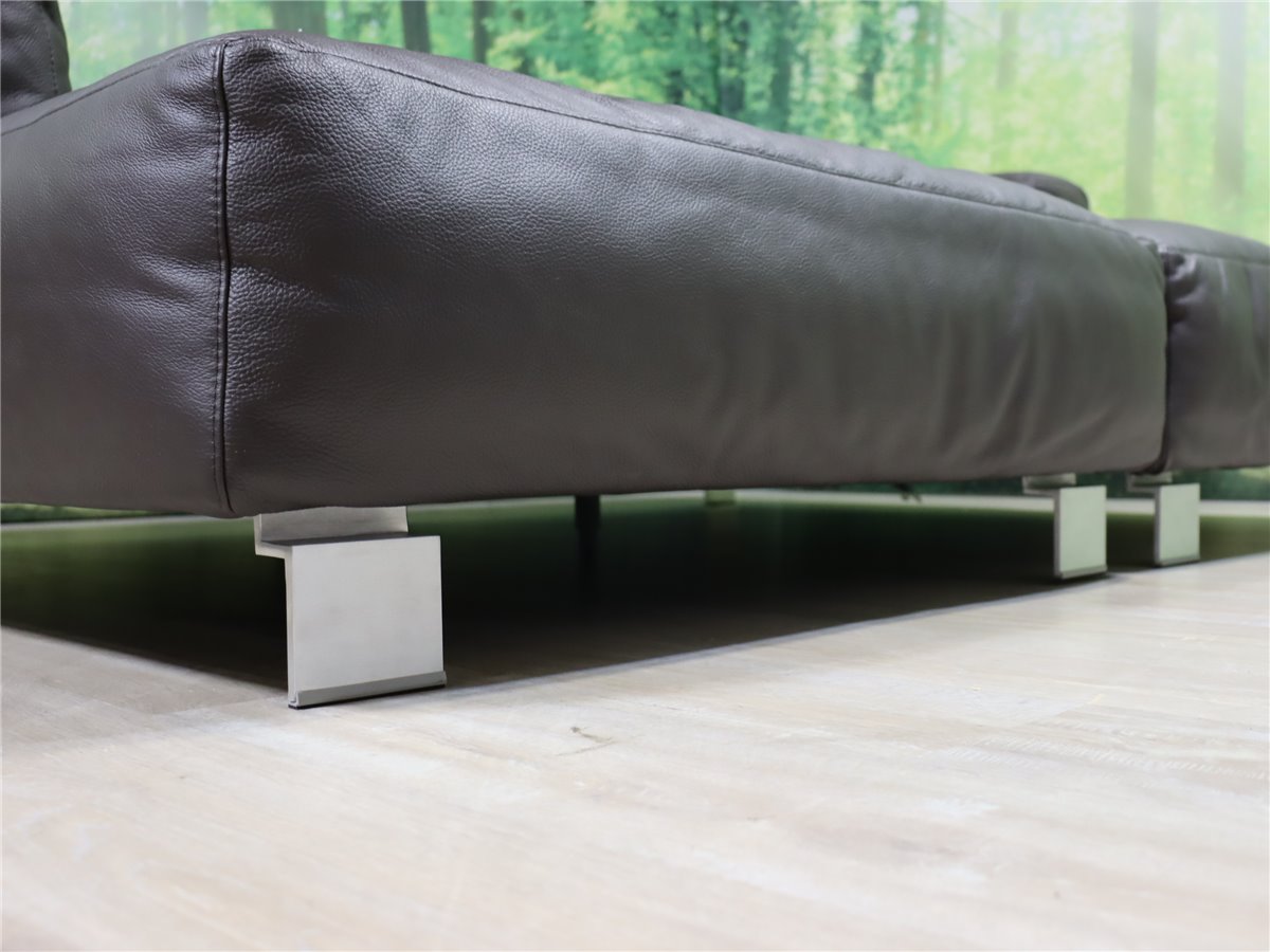 KW LOFT 7490 Longesofa  2tlg echter Lederbezug Bronco 78 dklbraun  *Hausausstellung