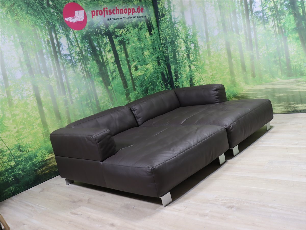 KW LOFT 7490 Longesofa  2tlg echter Lederbezug Bronco 78 dklbraun  *Hausausstellung