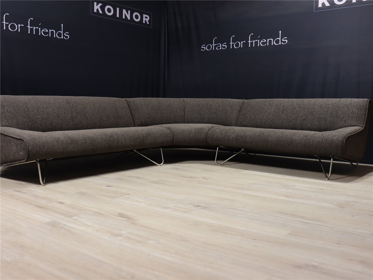 KOINOR  GISMO Eckgruppe 3 teilig  Gestell chrom Stoff 10 King 66 mocca meliert  *Fehlbestellung