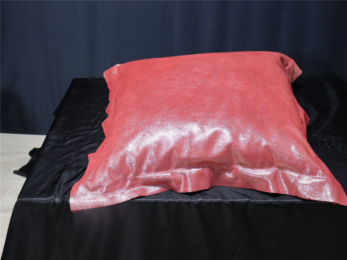 KOINOR  Flatterkissen 70 70  quadratisch   Fahne   Leder pink metallic   *Muster