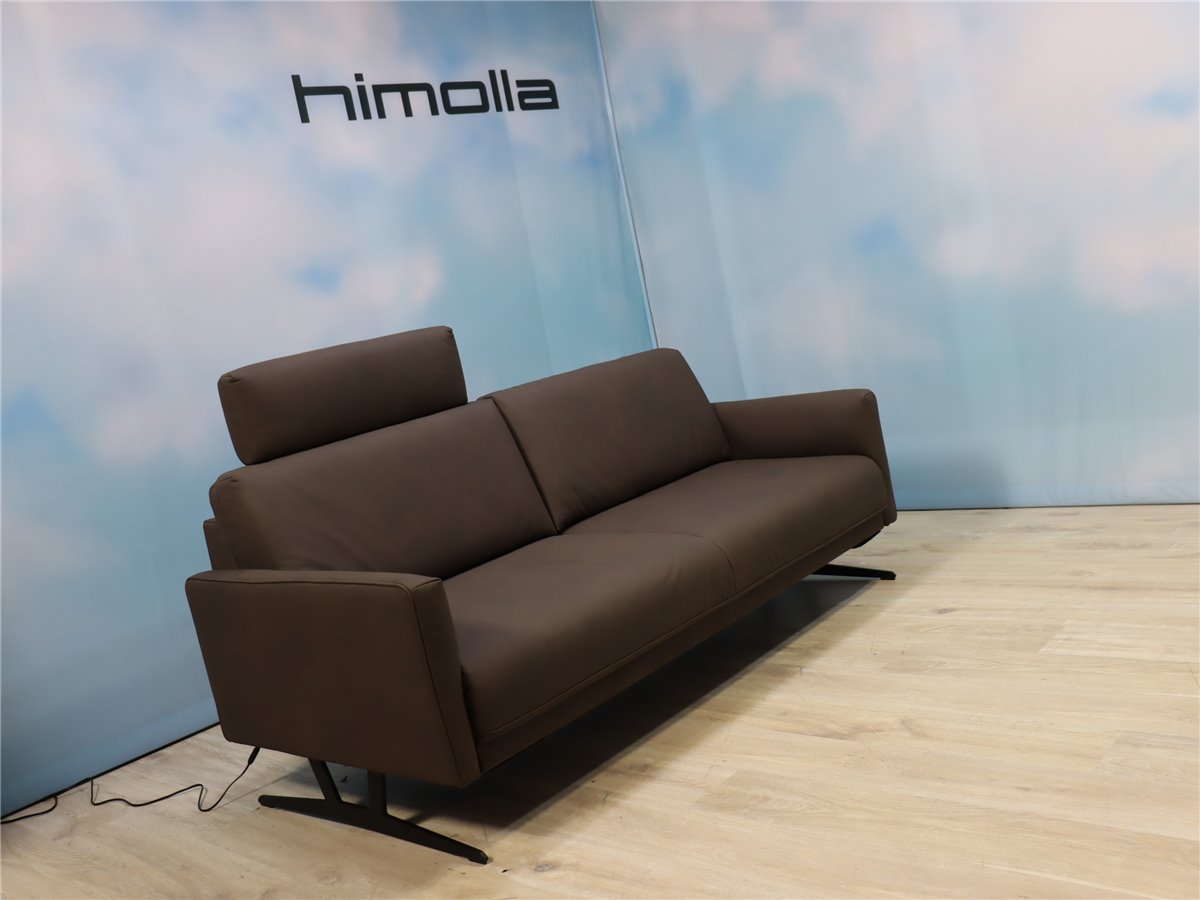 Himolla 1360 NOVA  Sofa 200 cm 2x  elektr Fussst  1 x Kopfstütze Leder 27 Leonessa ebony  *Mustersofa