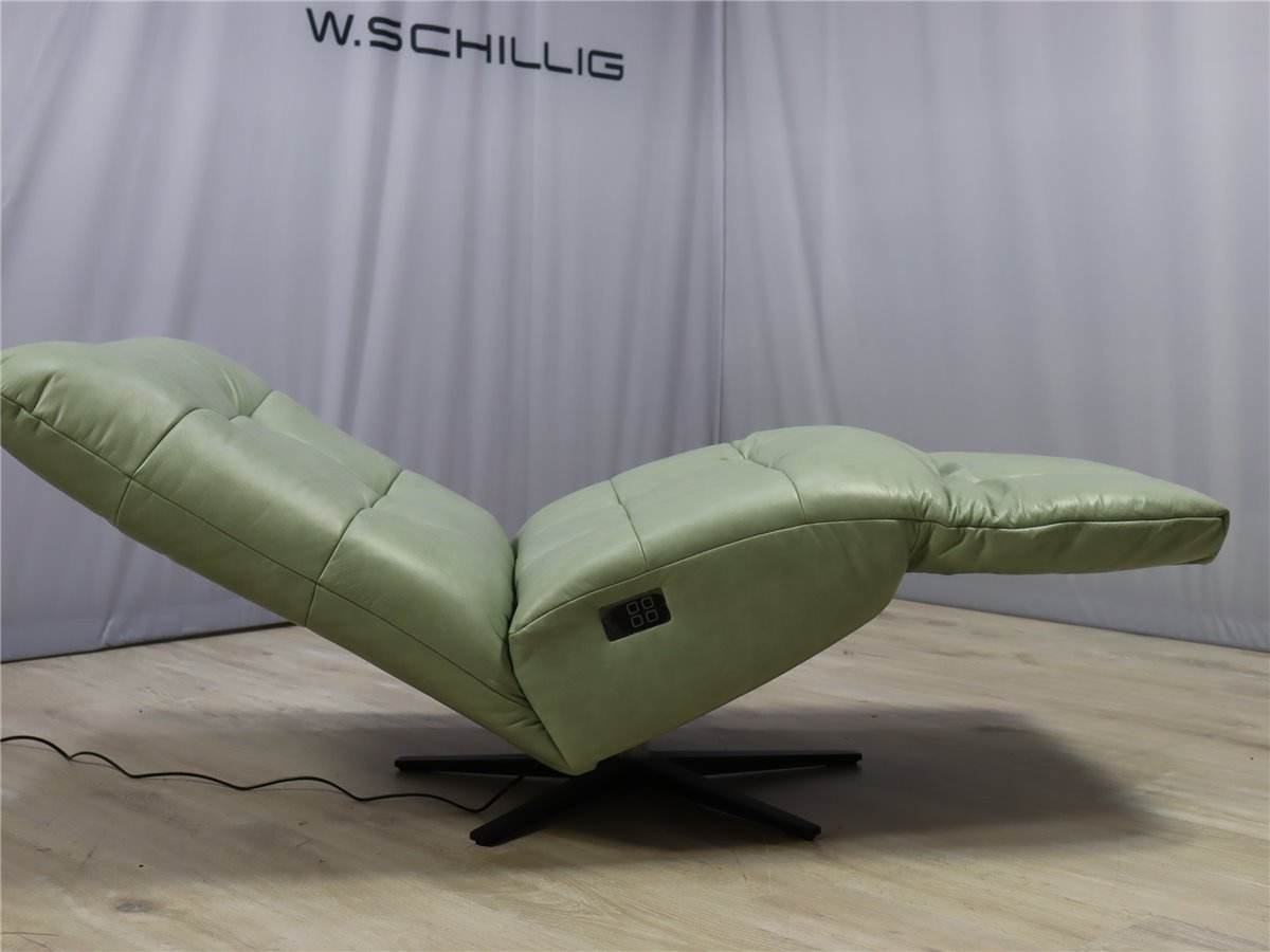 W Schillig 32801 placido  Liege 90 cm Relaxer 2 Mot  Sternfuss schwarz Leder Z74 33 green tea  * Sonderleder