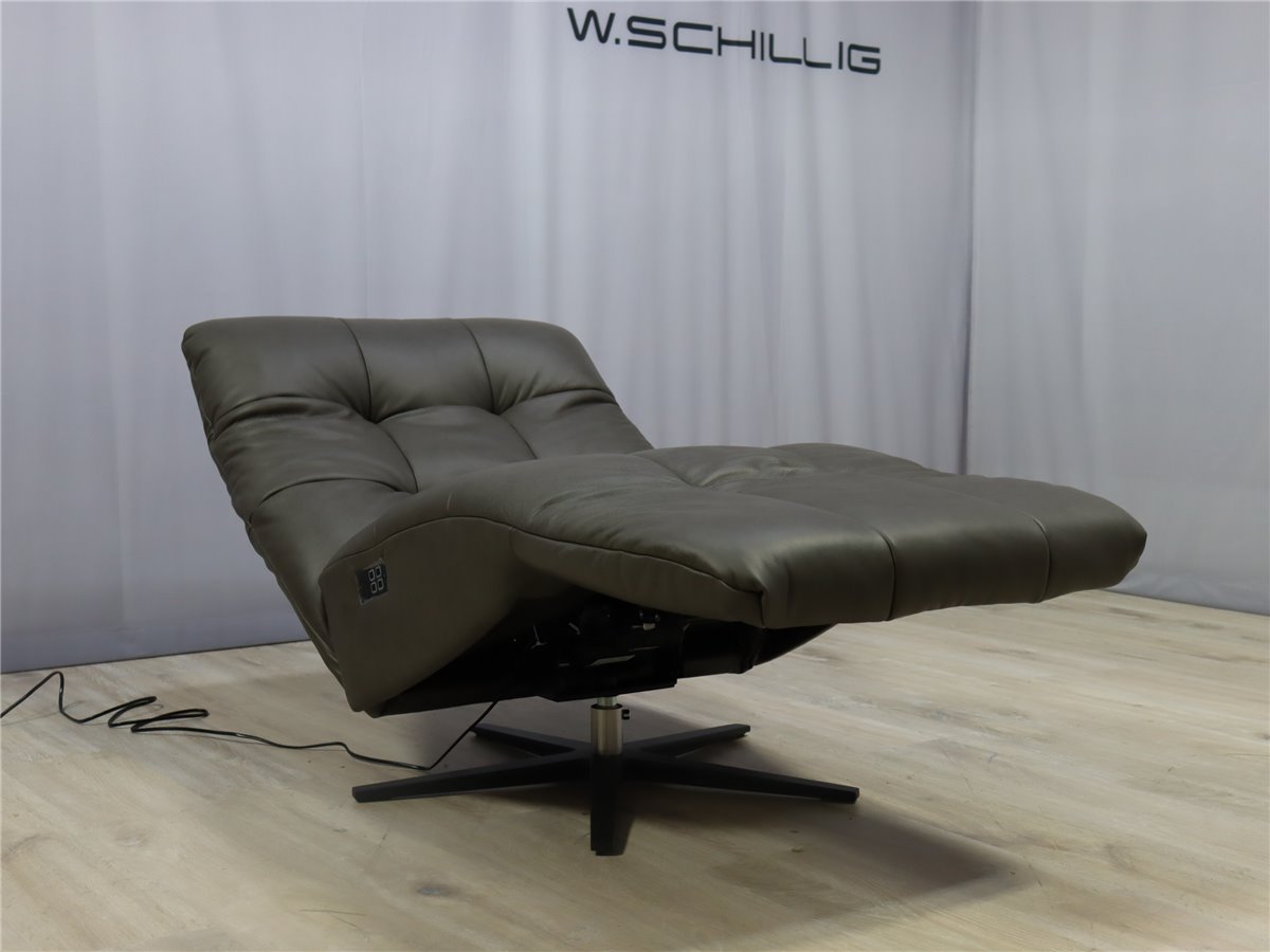 W Schillig 32801 placido Liege 80 cm Relaxer 2 Mot  Sternfuss schwarz Leder Z79 94 graphite  * Sonderleder