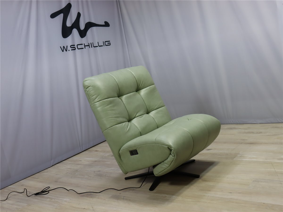 W Schillig 32801 placido  Liege 90 cm Relaxer 2 Mot  Sternfuss schwarz Leder Z74 33 green tea  * Sonderleder