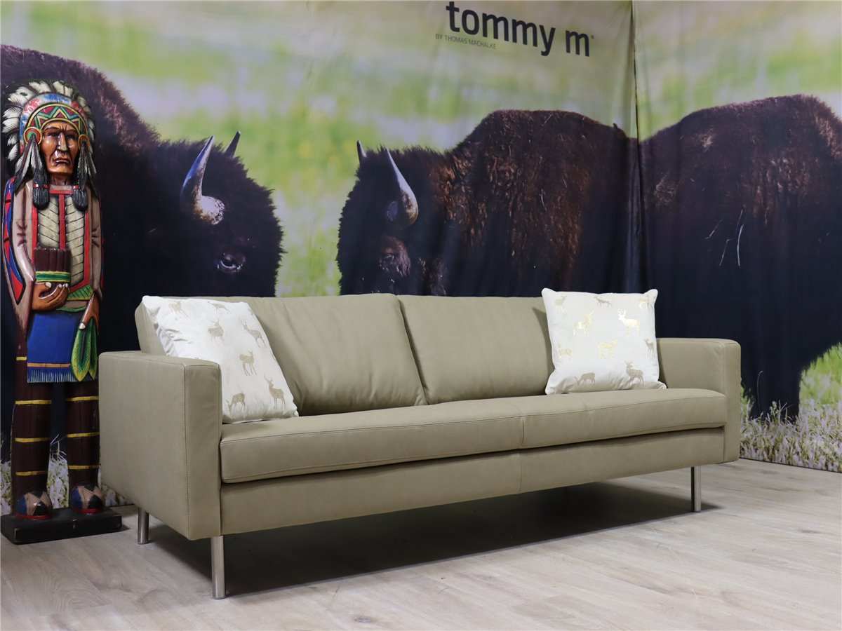 Tommy M   BUSTER  Sofa 200 cm Füsse edf  Leder Bicolore mud w Machalke  *Exportstorno